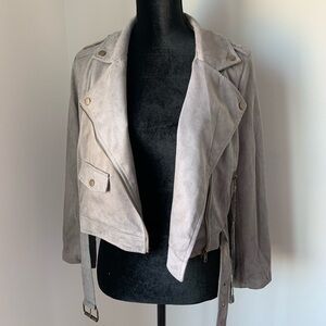 Ellison Vintage Grey Suede Moto Jacket